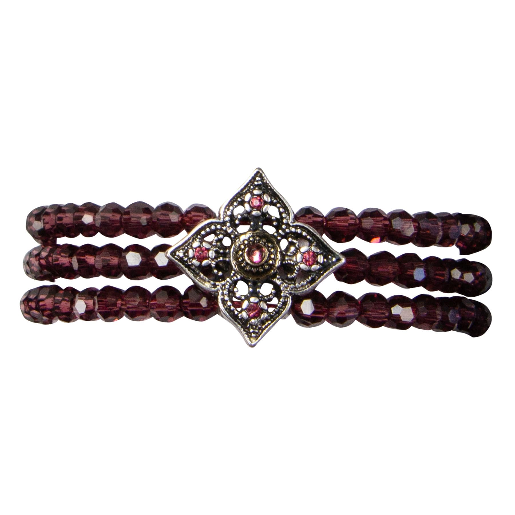Alpenflüstern DAHEIM Louise DAB086 Perlenarmband beere 3-reihig