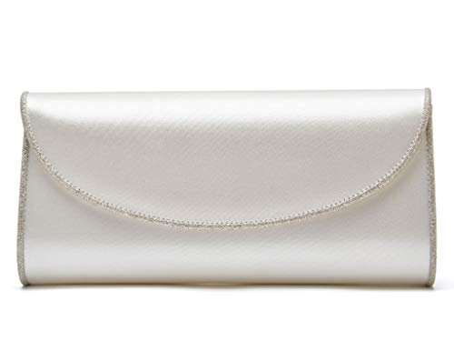 Rainbow Club Viki Clutch Handtasche Ivory Satin 23 cm