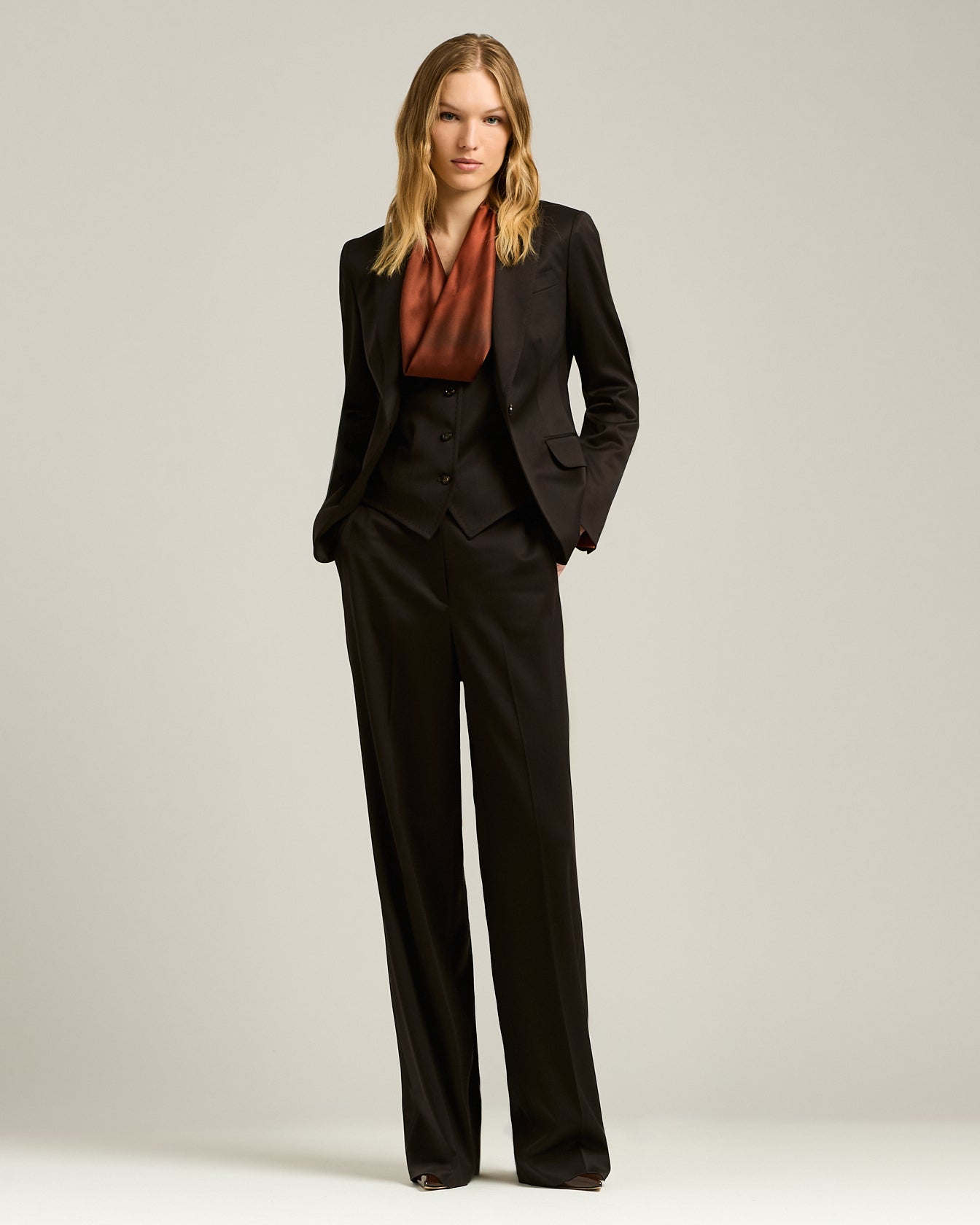 Kiton Single-Breasted Jacket In Stretch Virgin Wool Brown Sakko