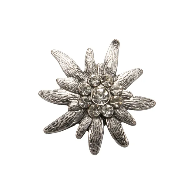 Alpenflüstern DAHEIM API080 Ansteck-Pin Edelweiß Strass 4cm