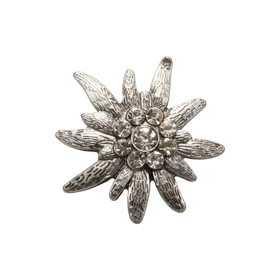 Alpenflüstern DAHEIM API080 Ansteck-Pin Edelweiß Strass 4cm