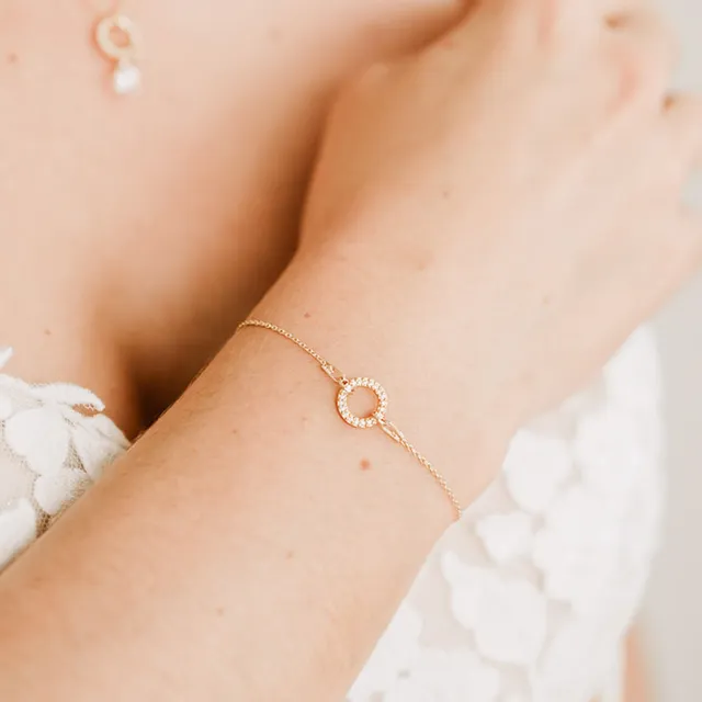 Perlenbräute Mimi Armband Zirkonia Gold 16-19cm