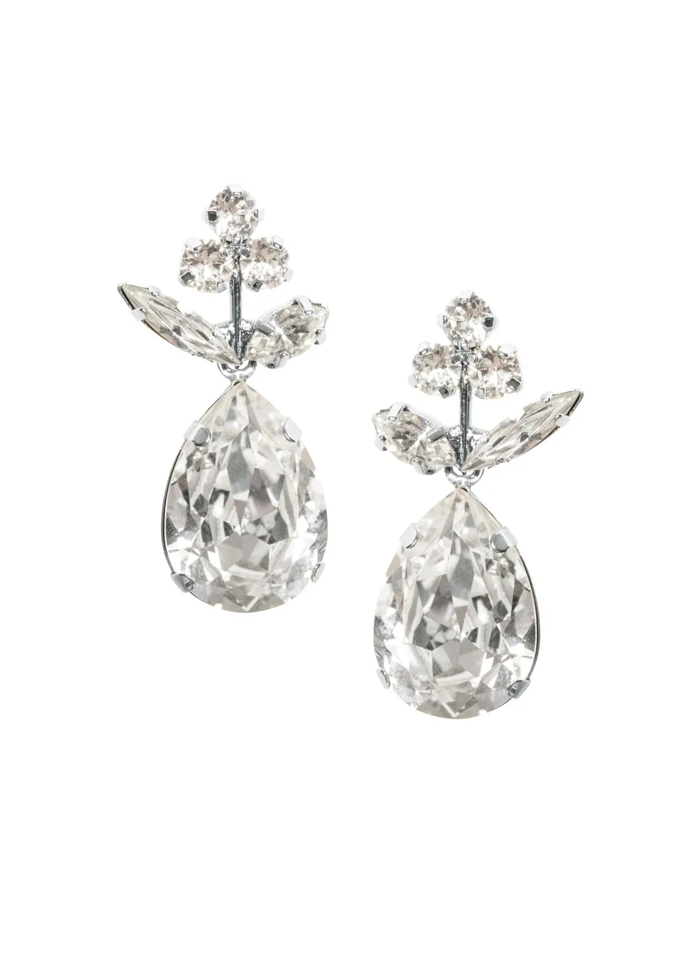 Elizabeth Bower Classic Bud Kristall Ohrringe Rhodium