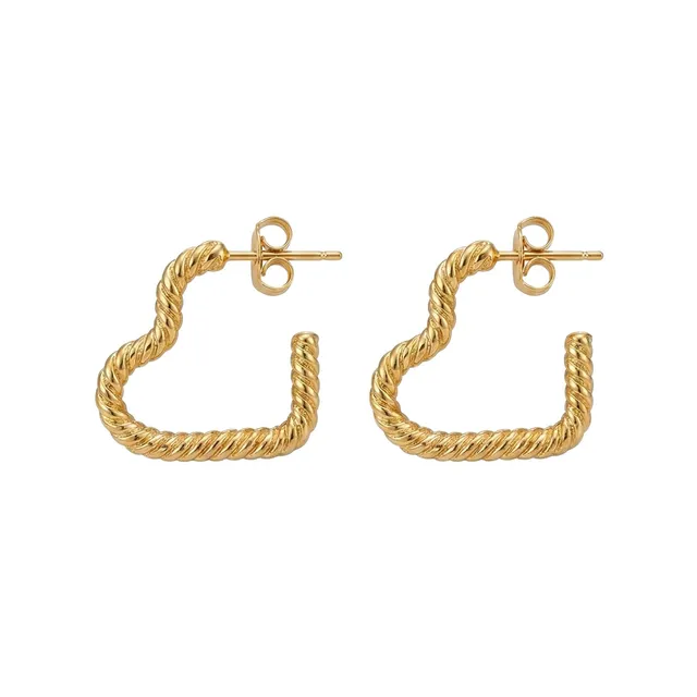 Alpenflüstern DAHEIM Herz Twist DOR078 Ohrstecker gold-farben Strass