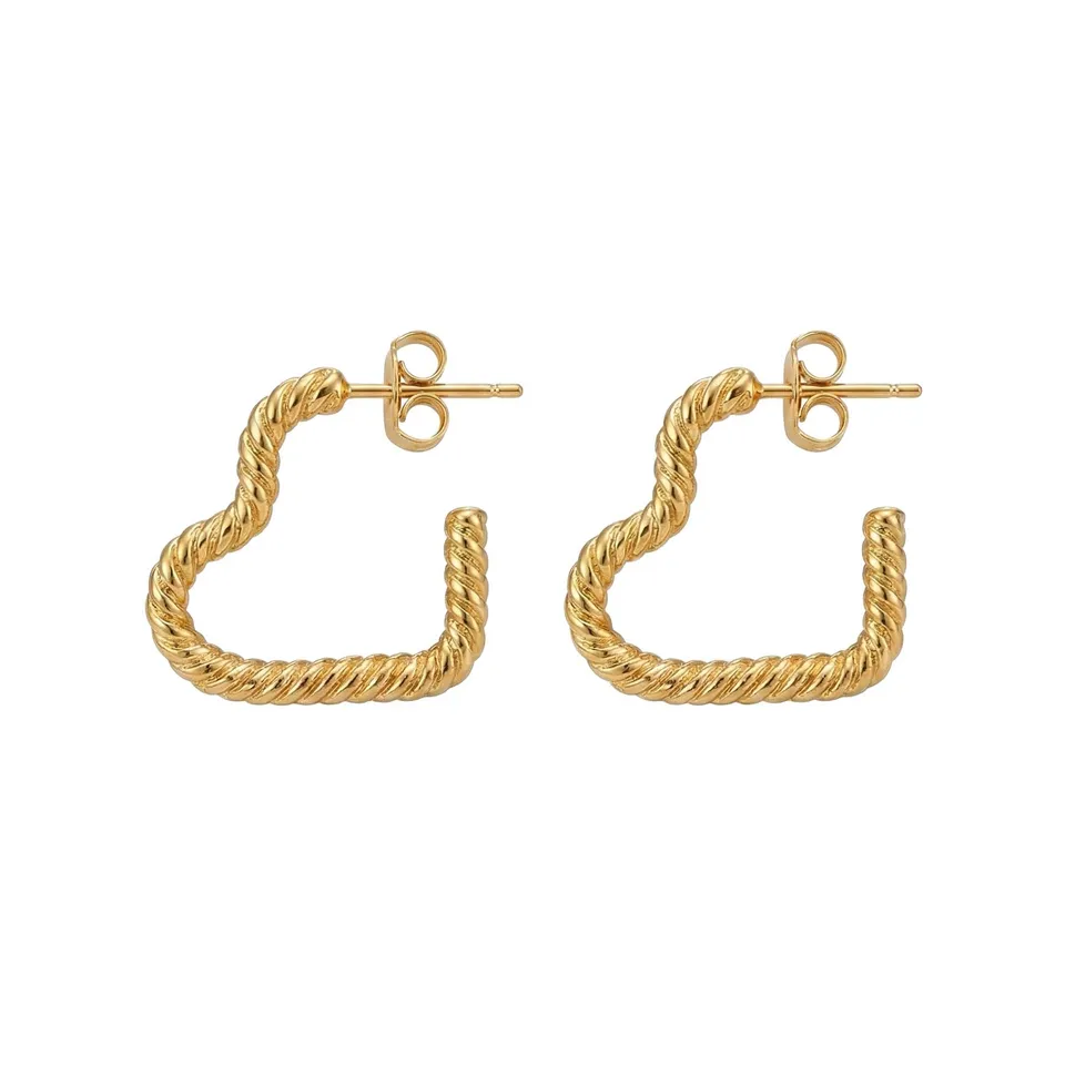Alpenflüstern DAHEIM Herz Twist DOR078 Ohrstecker gold-farben Strass