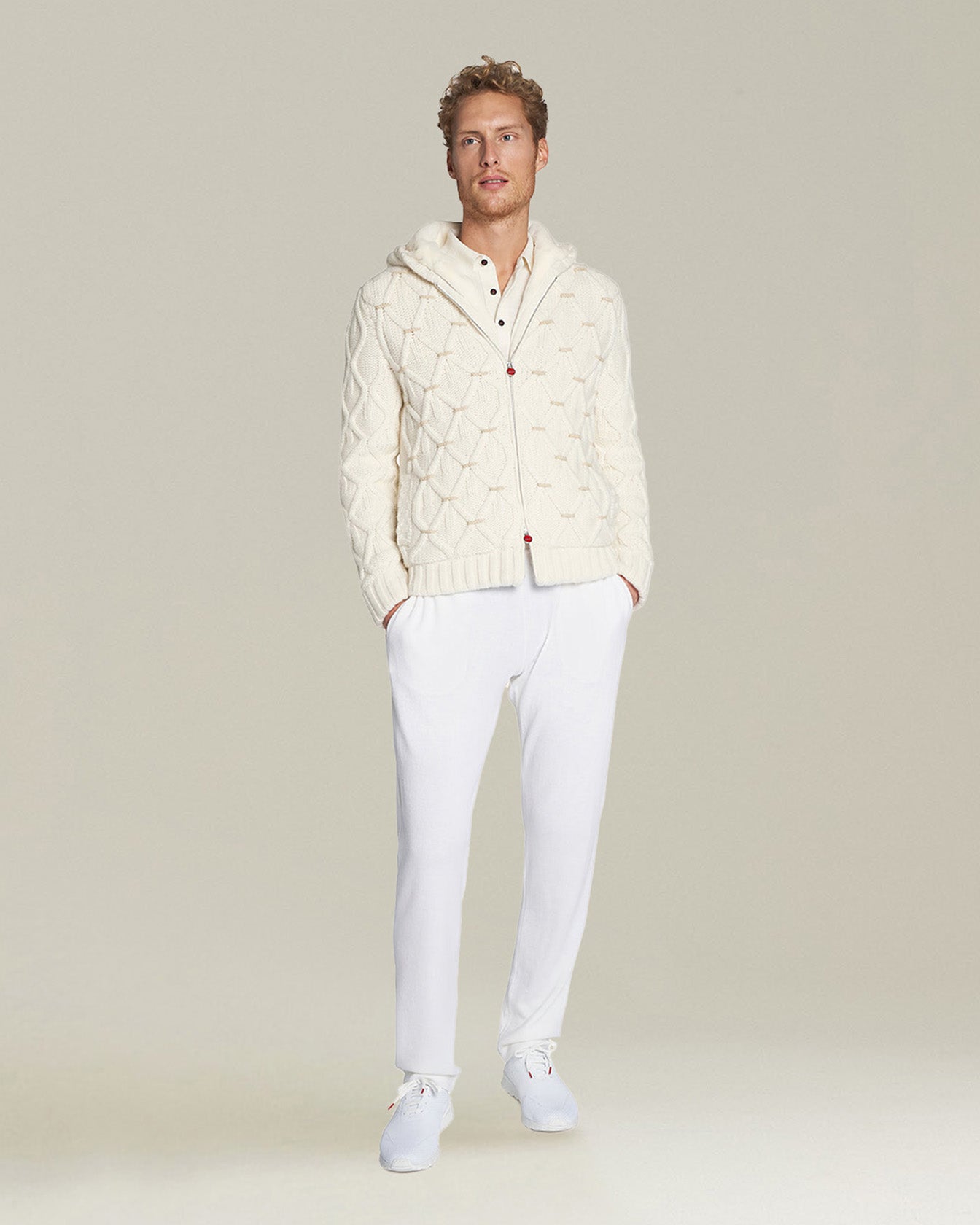 Kiton Jogging Cashmere Hose Kaschmir weiß TU