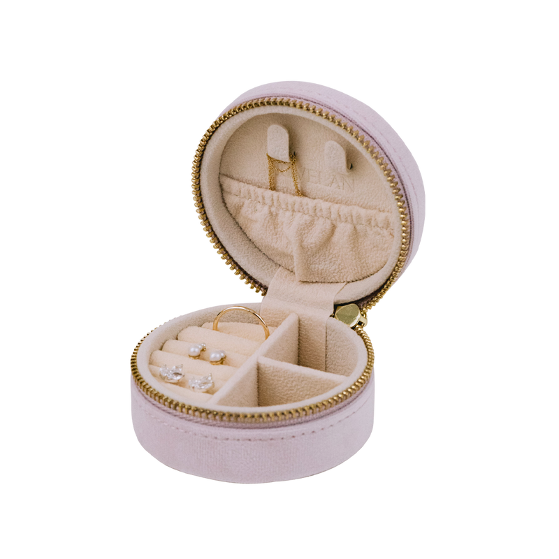 Juvelan Jewelry Case Round Schmuckbox Samt 8x8x4 cm