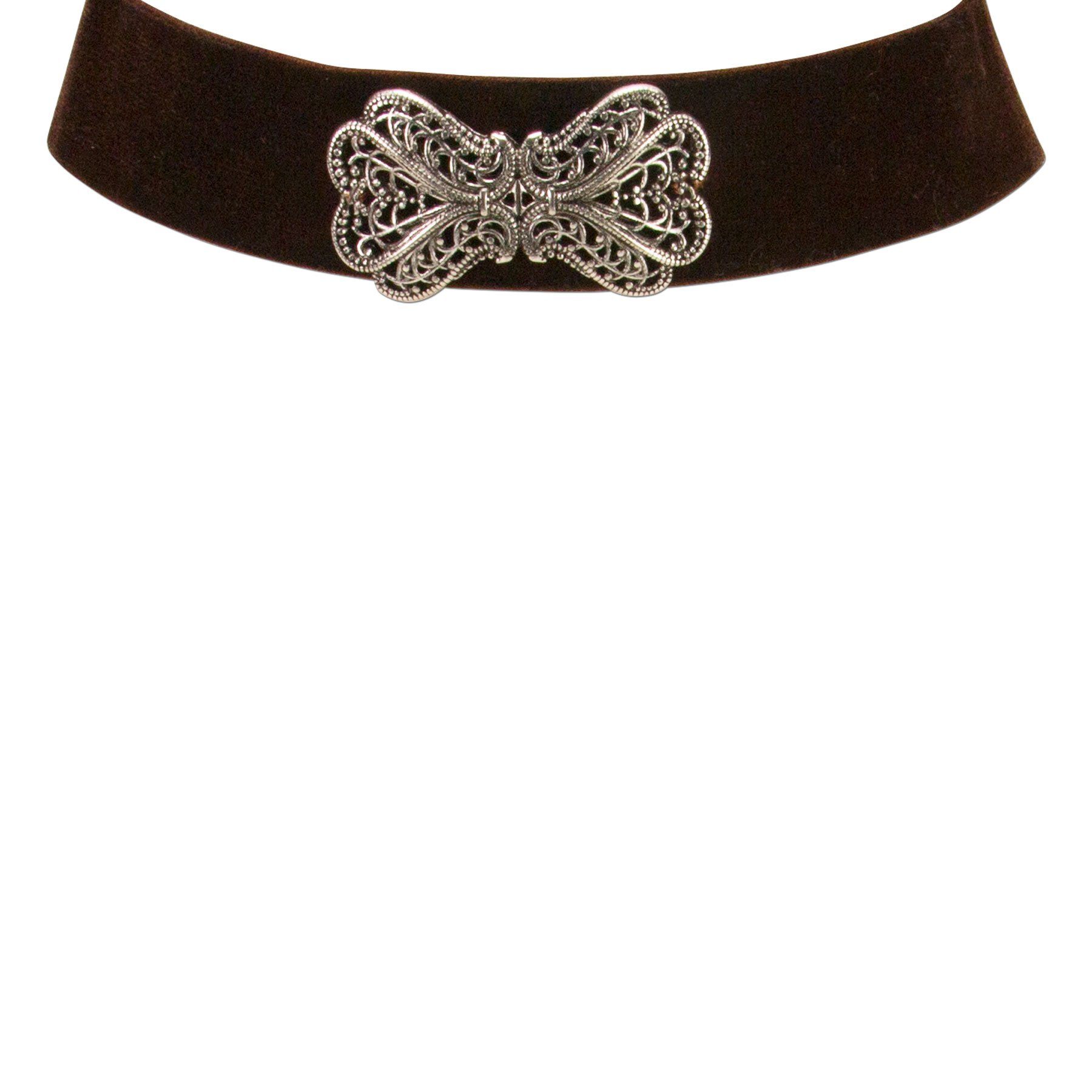 Alpenflüstern DAHEIM DHK207 Kropfband braun Samt elastisch