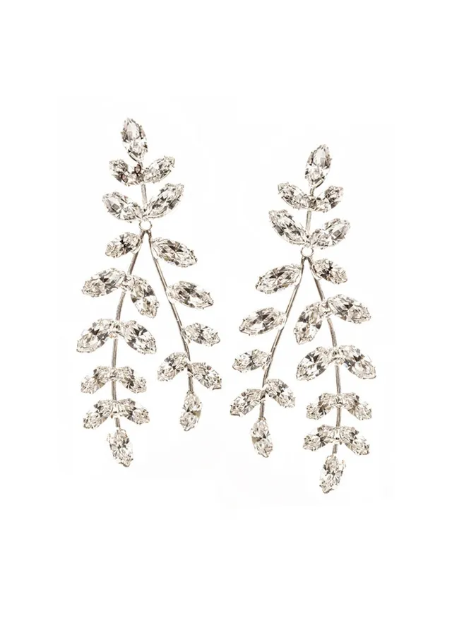 Elizabeth Bower Eden Crystal Chandelier Ohrringe Rhodium Stecker