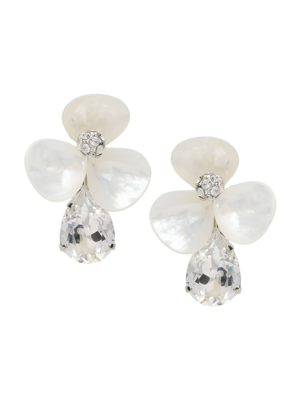 Elizabeth Bower Petal Classic Crystal Ohrstecker Rhodium Perle