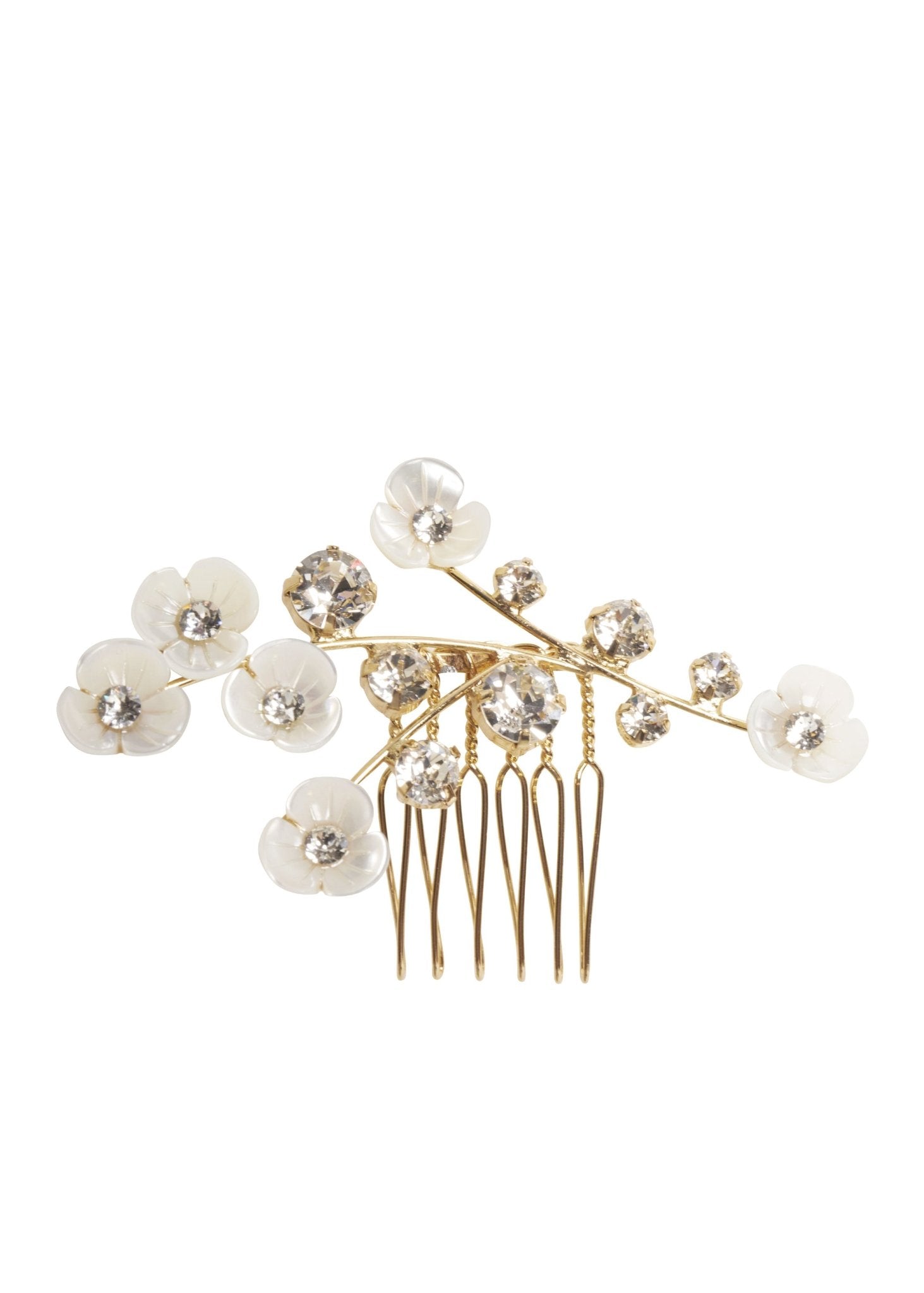 Elizabeth Bower Loretta Mini Braut Haarkamm Rhodium Kristall