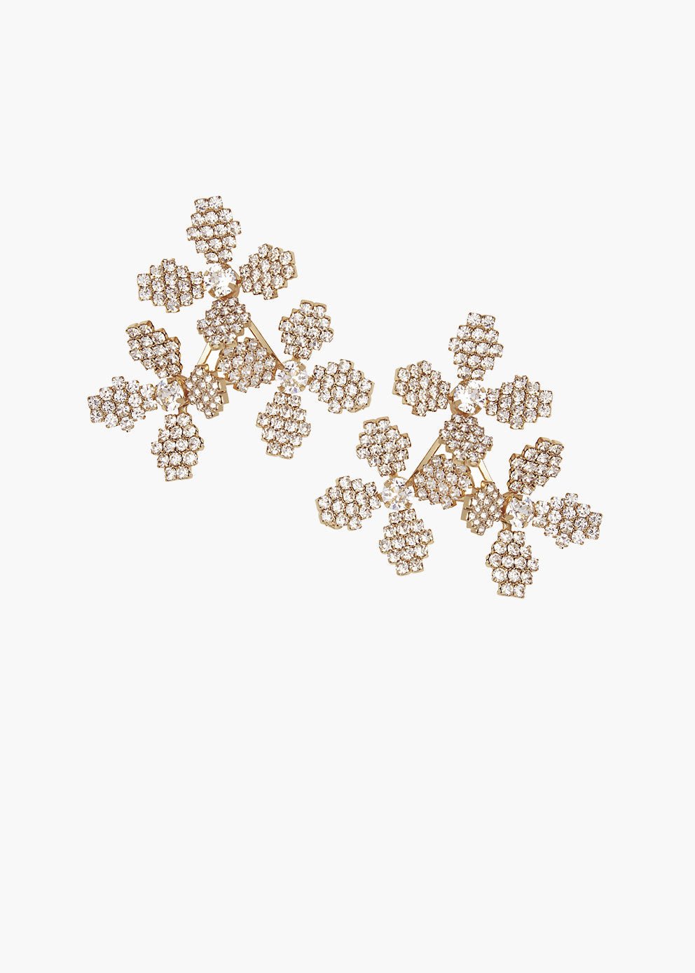 Elizabeth Bower June Bud Cluster Ohrringe Gold 40mm Kristall