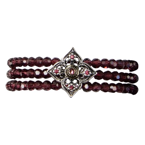 Alpenflüstern DAHEIM Louise DAB086 Perlenarmband beere 3-reihig