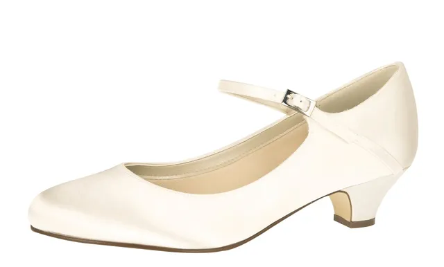 Rainbow Club Feline Ivory Satin Brautschuhe Gr. 42 Kitten-Heel