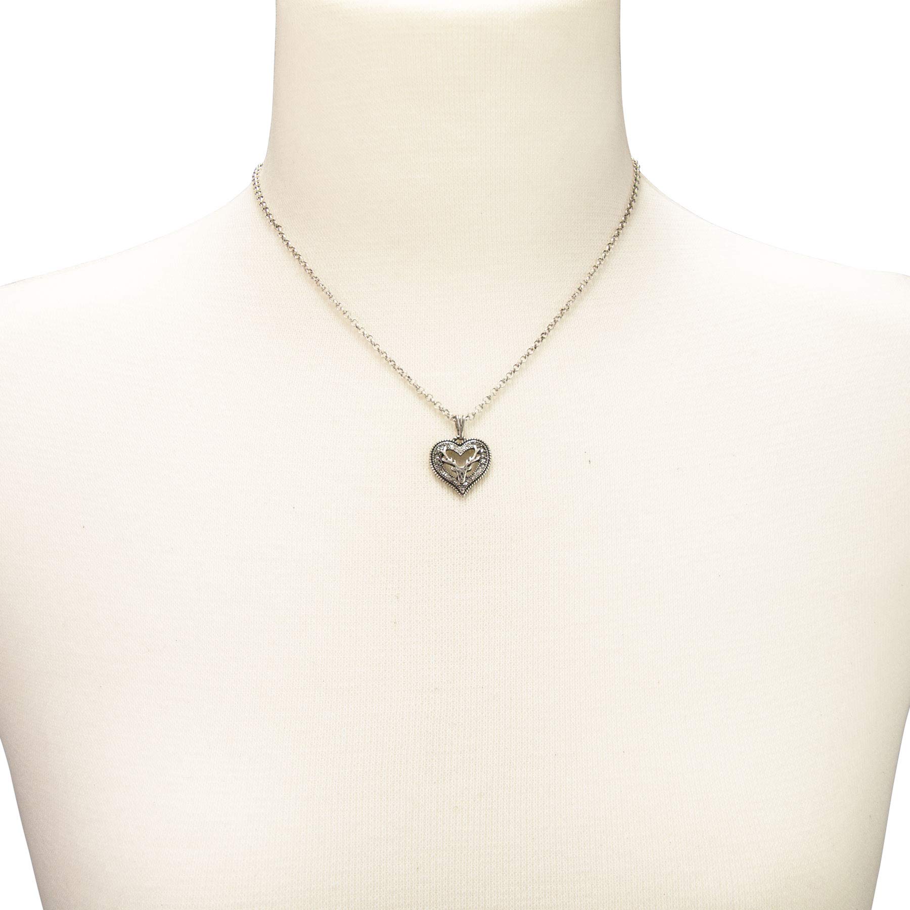 Alpenflüstern DHK265 Trachtenkette Strassherz Hirsch antik-silber