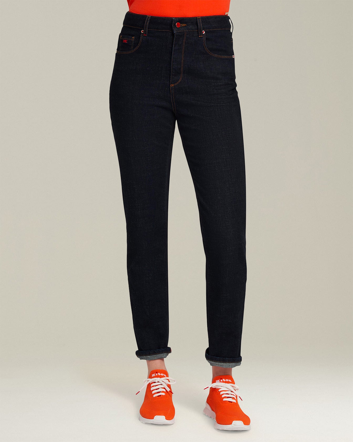 Kiton Trousers Hose Denim Slim Dunkelblau Größe 46