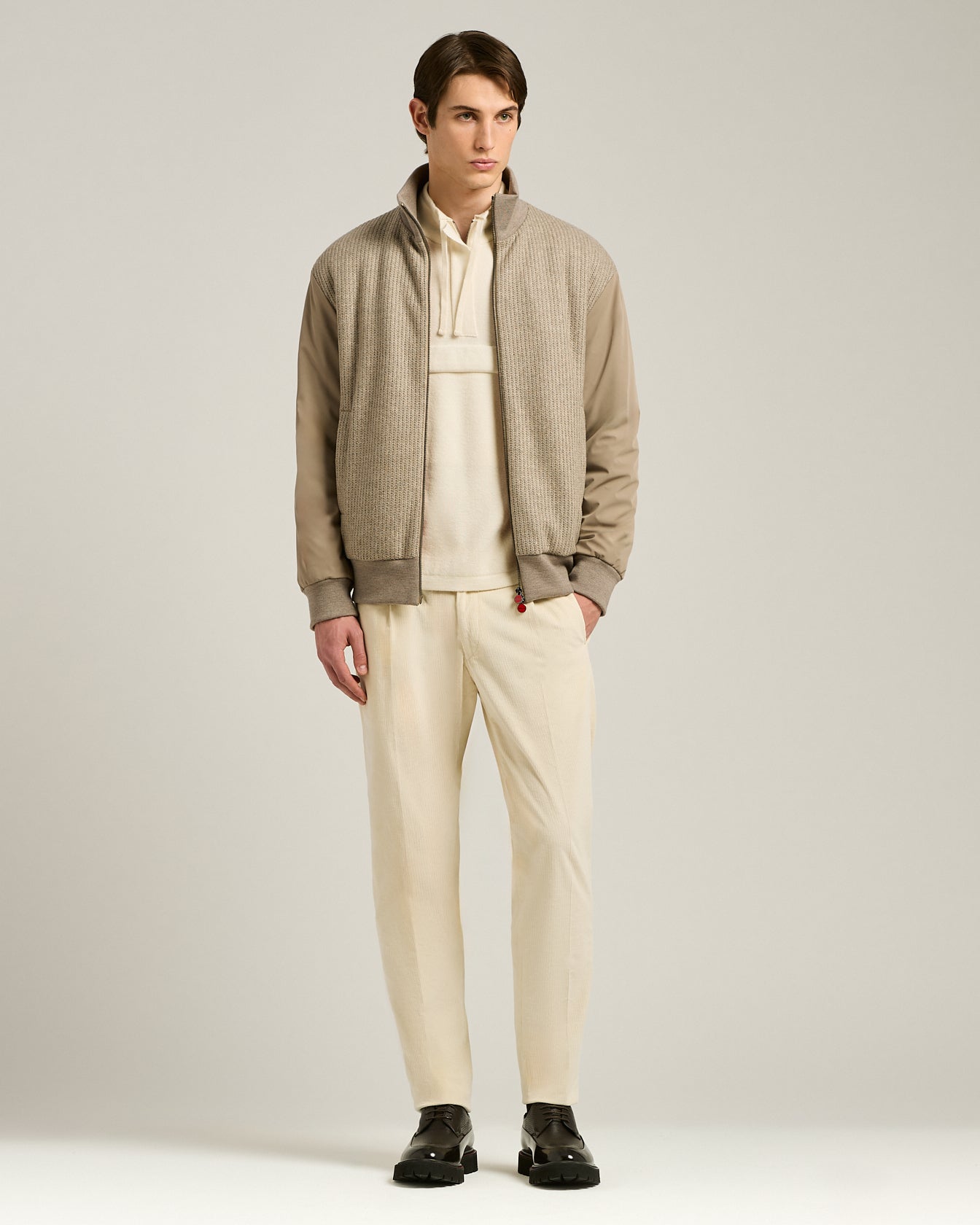 Kiton Knitwear Cream Cashmere Sweatshirt creme Tasche