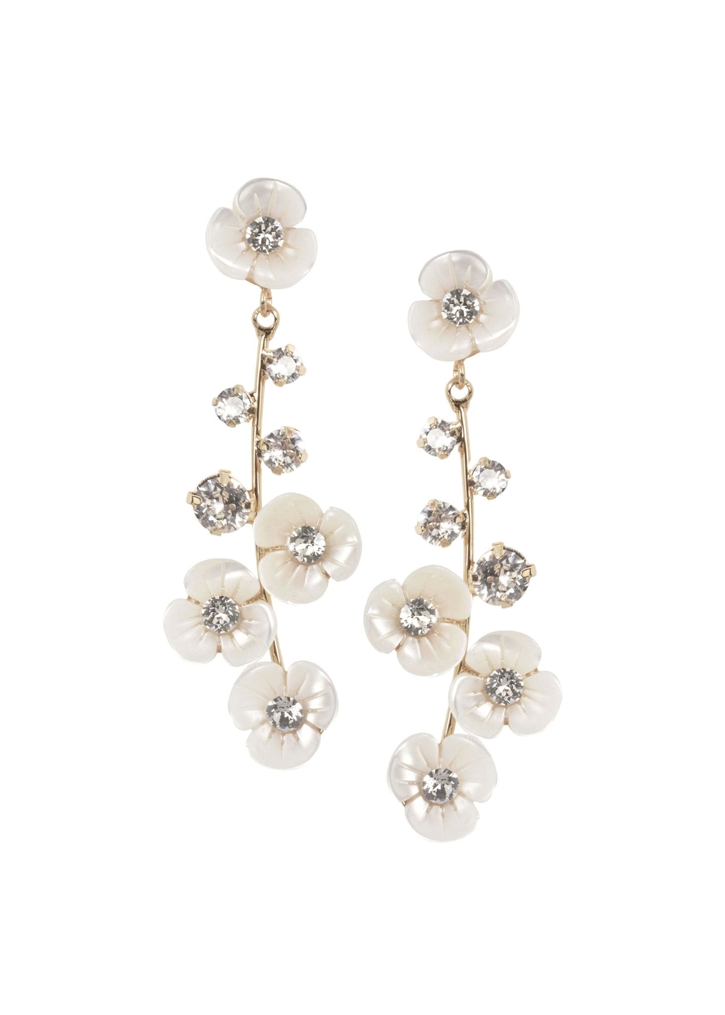 Elizabeth Bower Loretta Hängeohrringe Braut Rhodium Blume