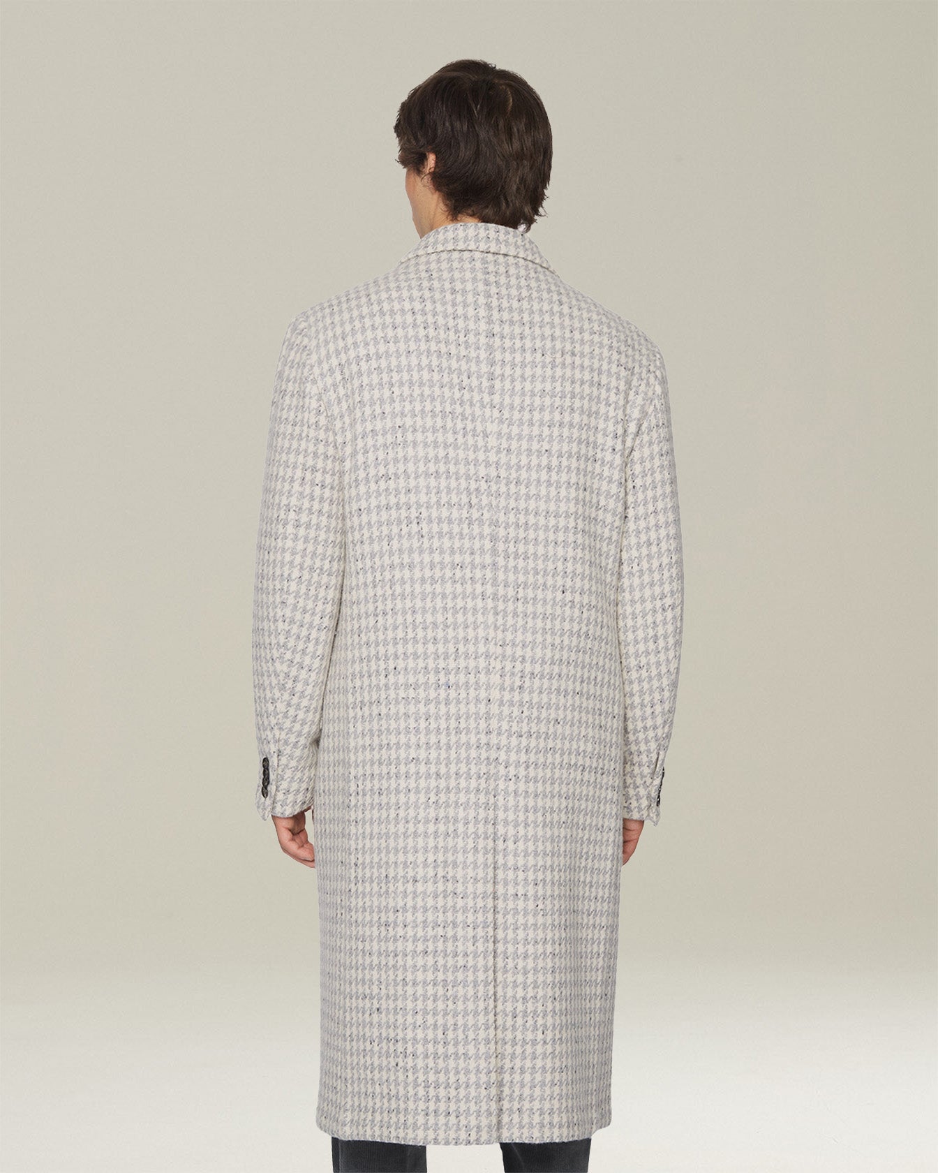 Kiton Hahnentritt Mantel Wolle Kaschmir