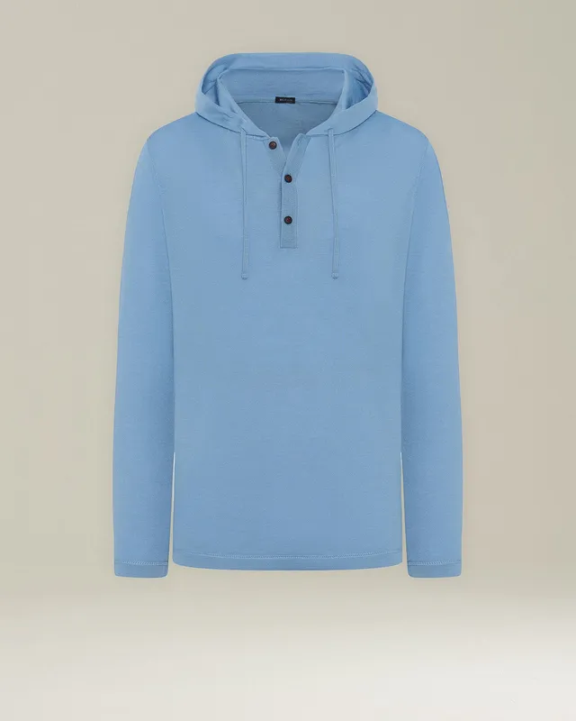 Kiton Knitwear Kapuzen Top Kaschmir Seide Knopfleiste