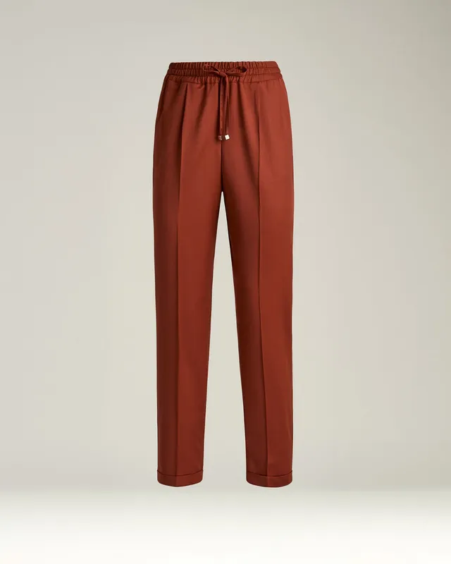 Kiton Terracotta Wool Hose Terracotta Gr. 46 Schurwolle Kordelzug