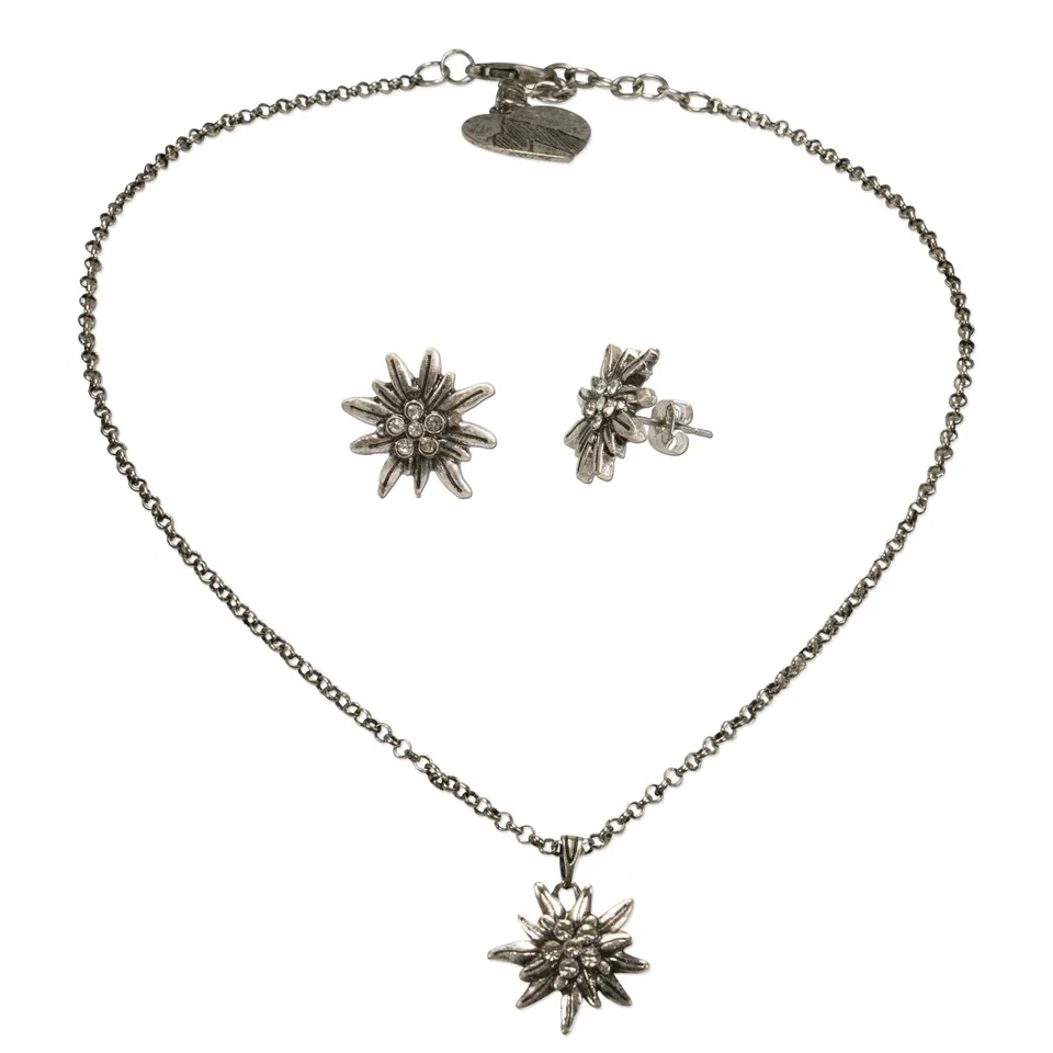 Alpenflüstern DAHEIM SET031 Trachtenschmuck-Set antik-silber