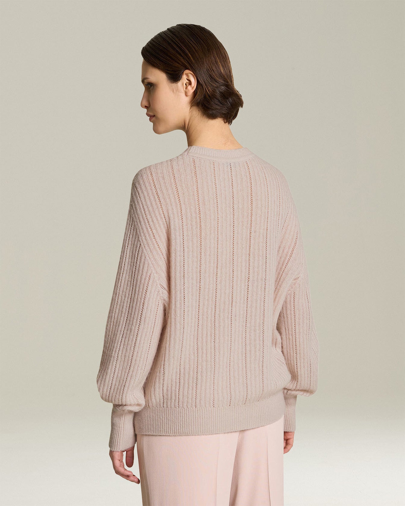 Kiton Pullover Kaschmir Seide Rundhals Lochstrick