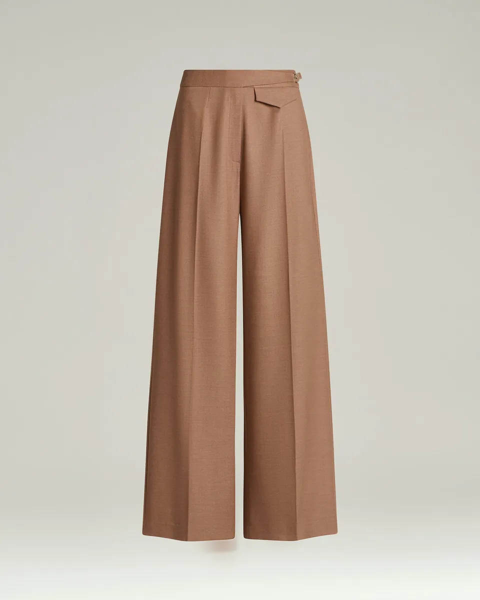 Kiton Tailored Hose Altrosa Gr. 38 Wolle Seide weit