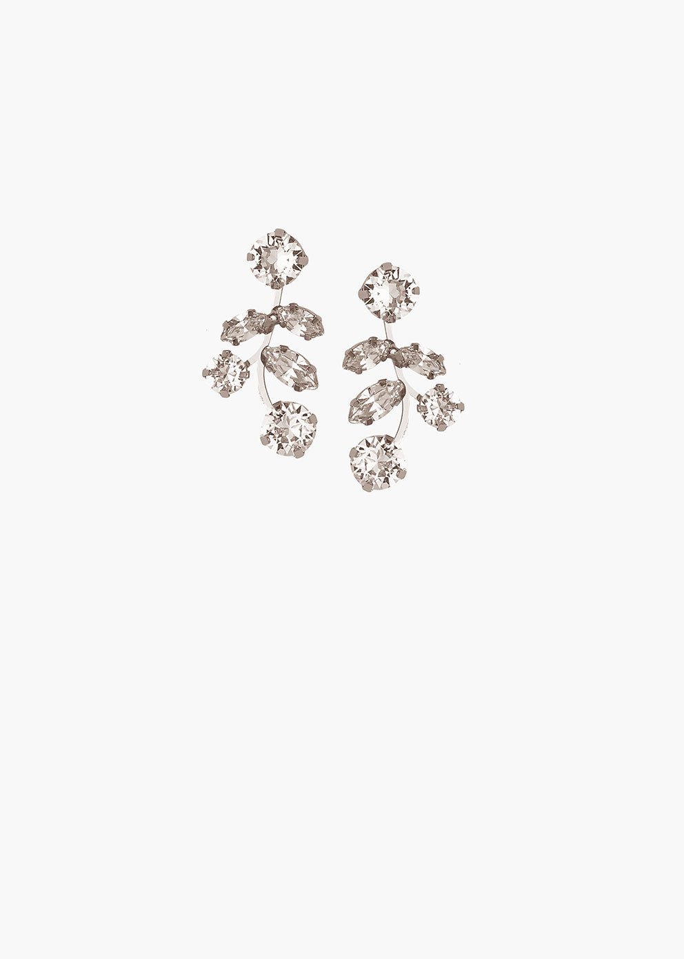 Elizabeth Bower Evie Crystal Braut Ohrstecker Rhodium