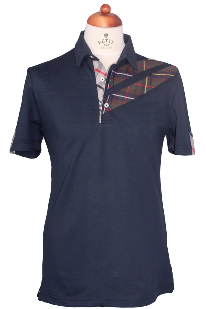 Rettl MEN Dachstein Polo-Shirt Piqué Baumwolle Karo
