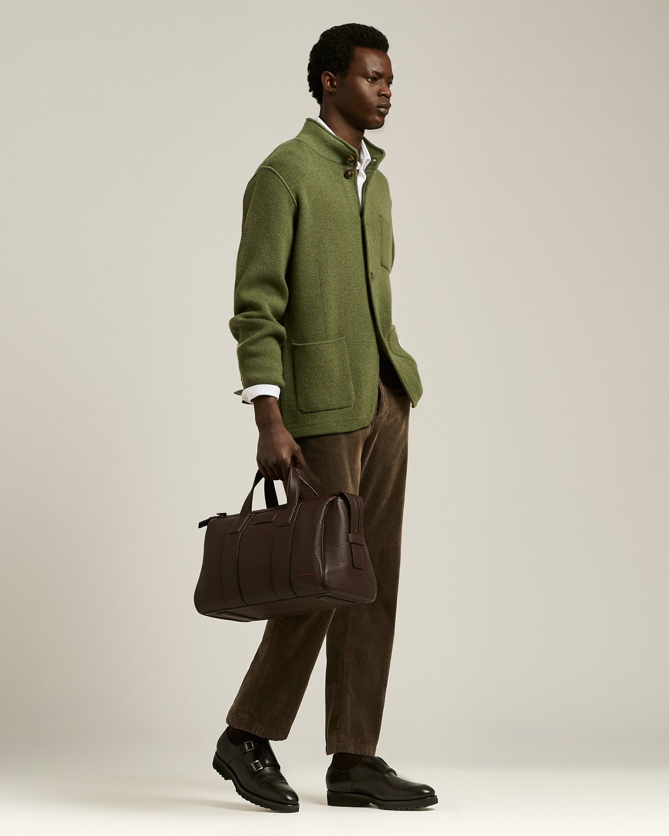 Kiton Travel Bag Reisetasche Hirschleder Dunkelbraun