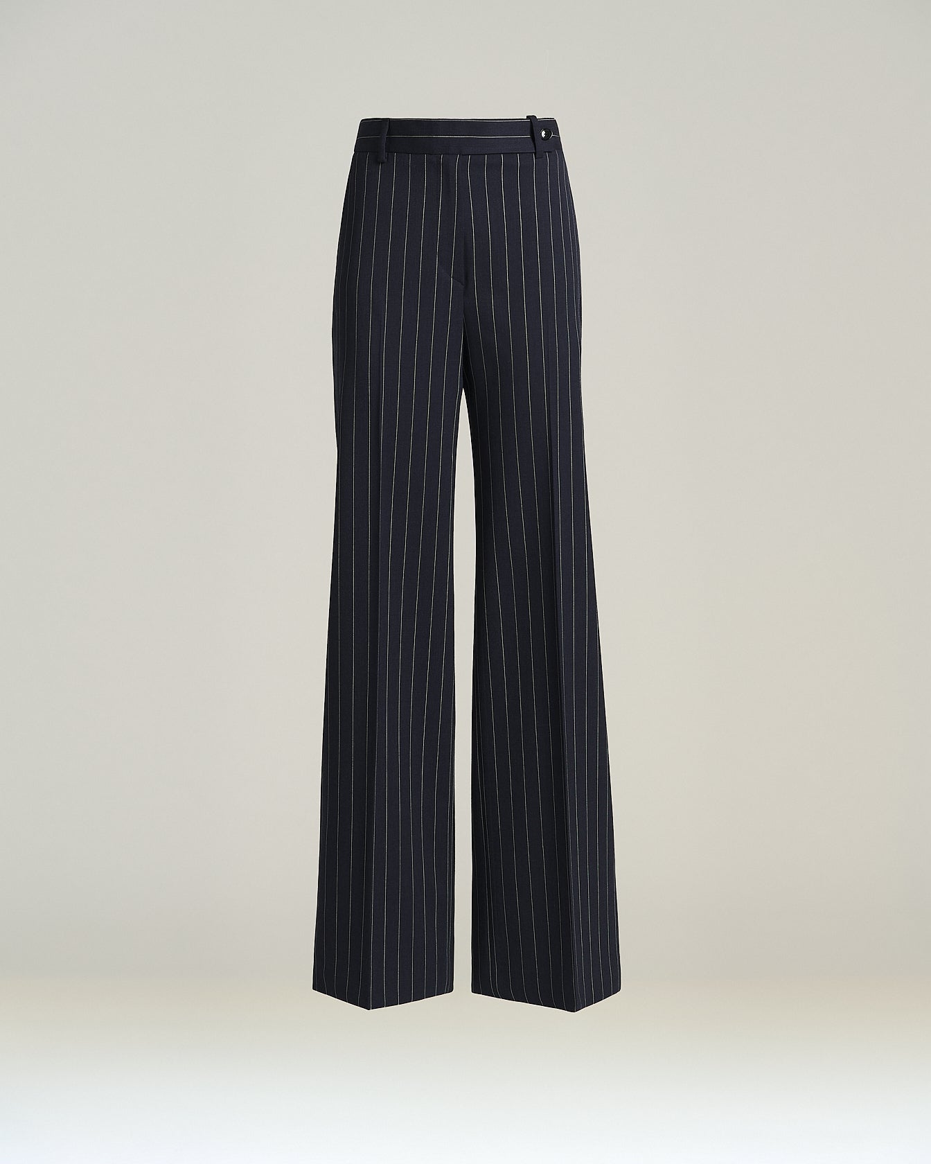 Kiton Stretch-Wolle Hose Nadelstreifen Wide-Leg blau