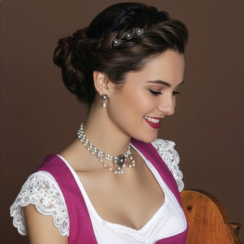 Alpenflüstern DAHEIM ADV113 Haar-Curlies Trachtenherz 5er antik-silber