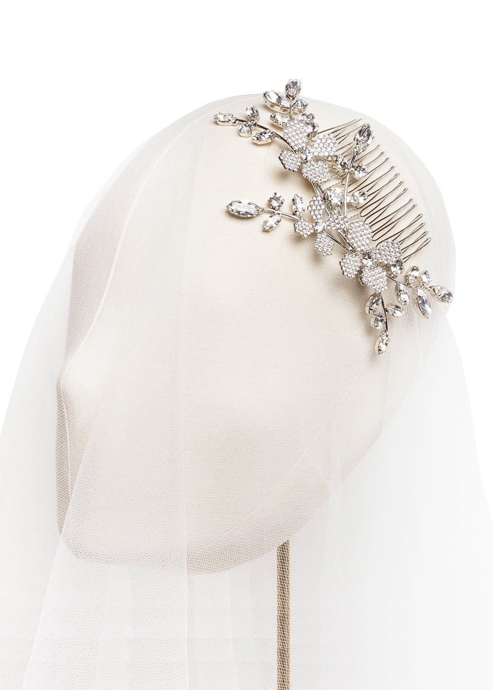 Elizabeth Bower June Crystalla Crystal Braut Kamm Rhodium 120mm