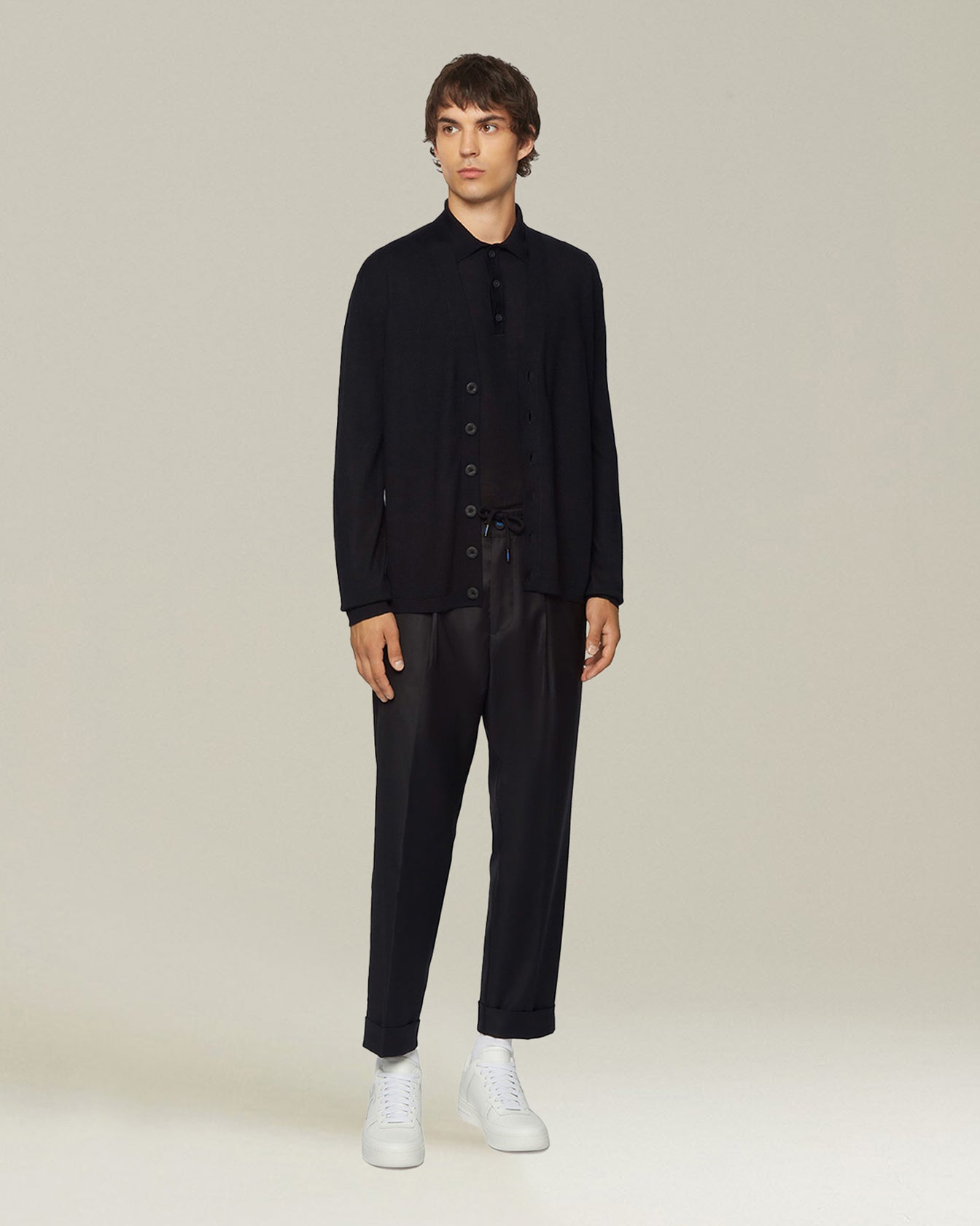 Kiton Polo Deluxe Wolle Seide Polo Strick hell