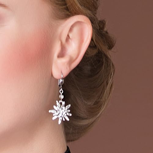 Alpenflüstern Daheim DOR008 Ohrhänger klar-kristall Strass-Edelweiß