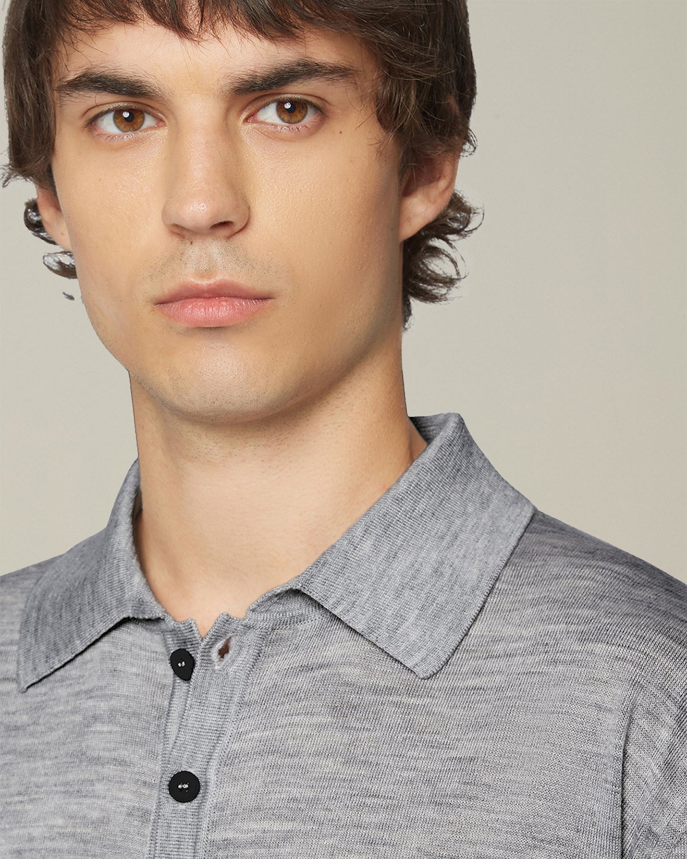 Kiton Deluxe Wool Silk Polo Poloshirt Wolle-Seide gestickt
