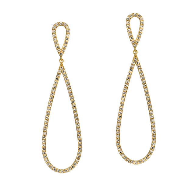 Juvelan Felicity Tropfenohrringe Gold Kristalle 5,5cm