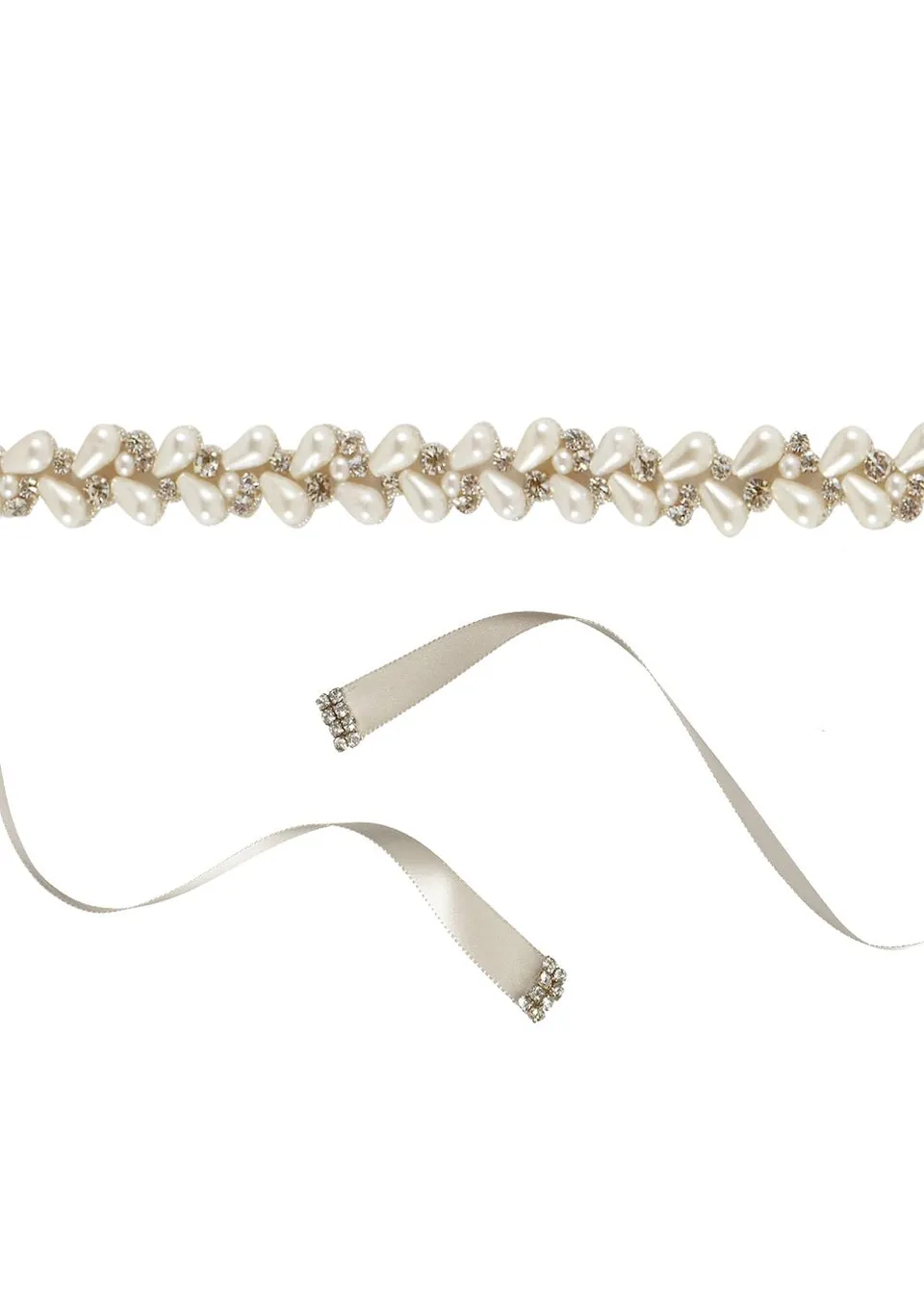 Elizabeth Bower Pearllum Braut Gürtel Schärpe Perlen Schmal
