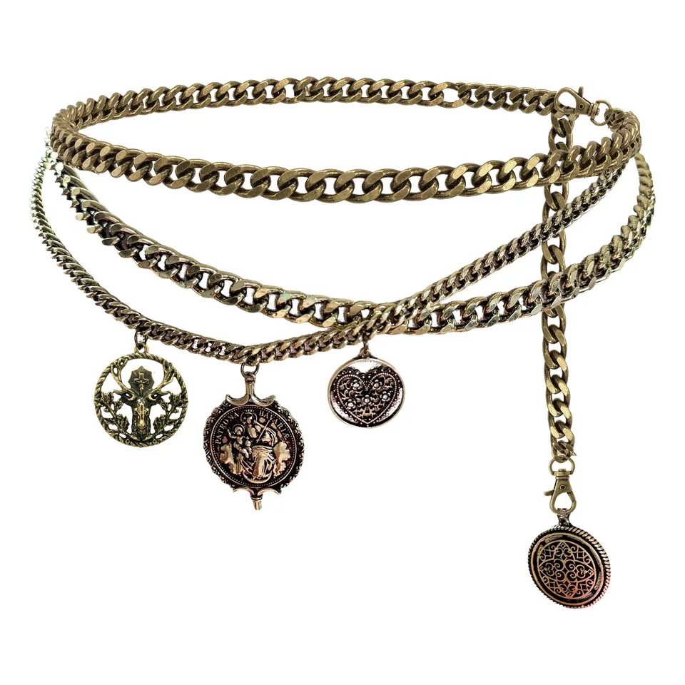 Alpenflüstern DAHEIM Schmuck DCH060 Kettengürtel Münzen antikgold