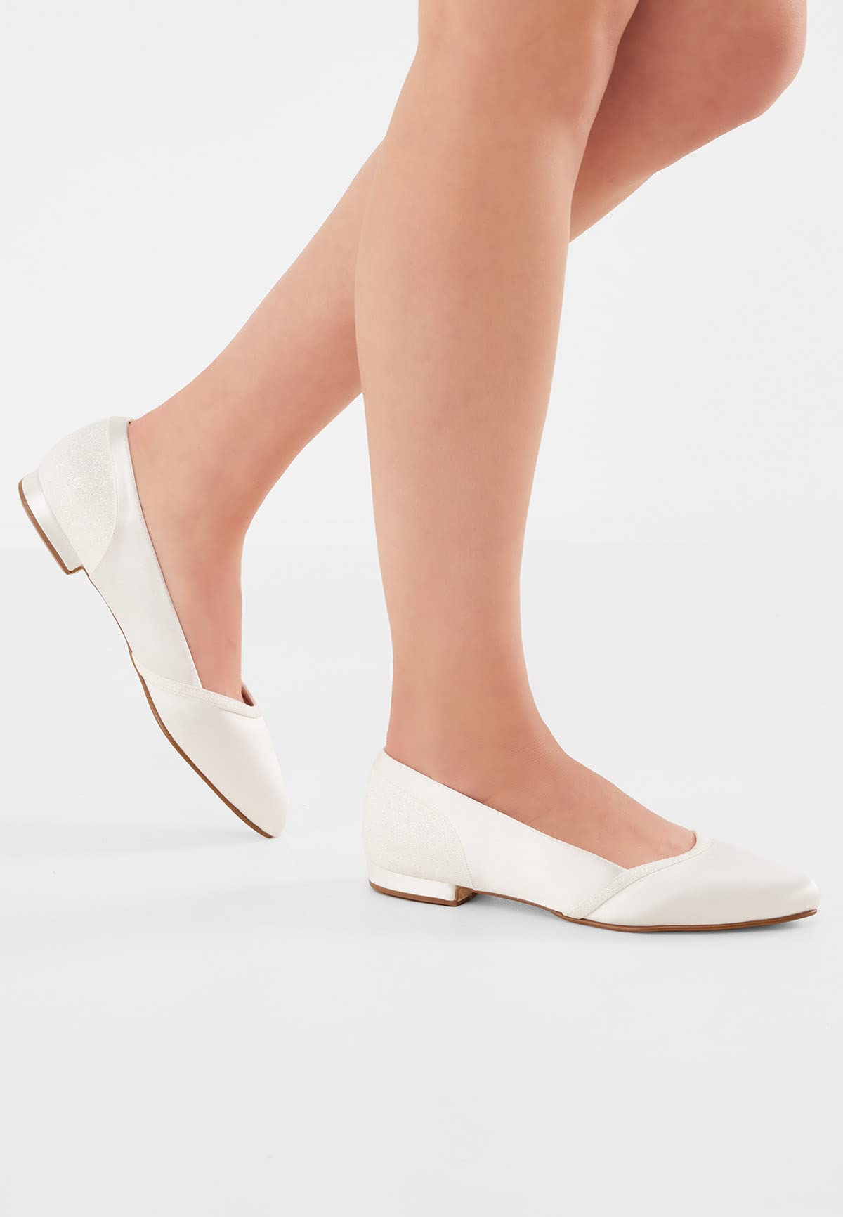 Rainbow Club Embellished Belina Ballerinas Ivory Satin