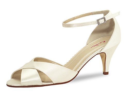 Rainbow Club Timeless Collette Sandalette Ivory Satin Pfennigabsatz