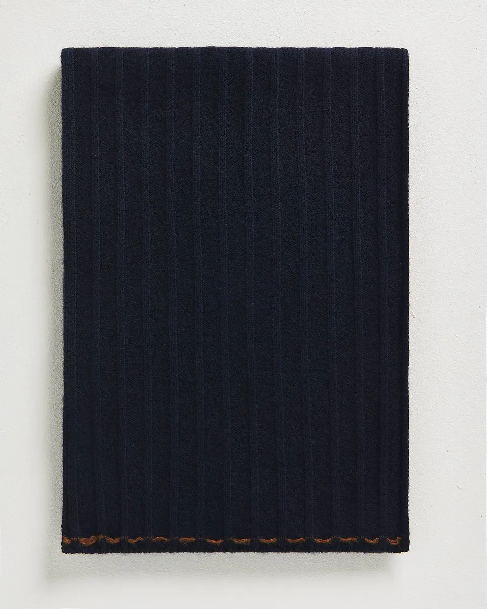 Kiton Scarves Blue Cashmere Schal TU Kaschmir Ripp