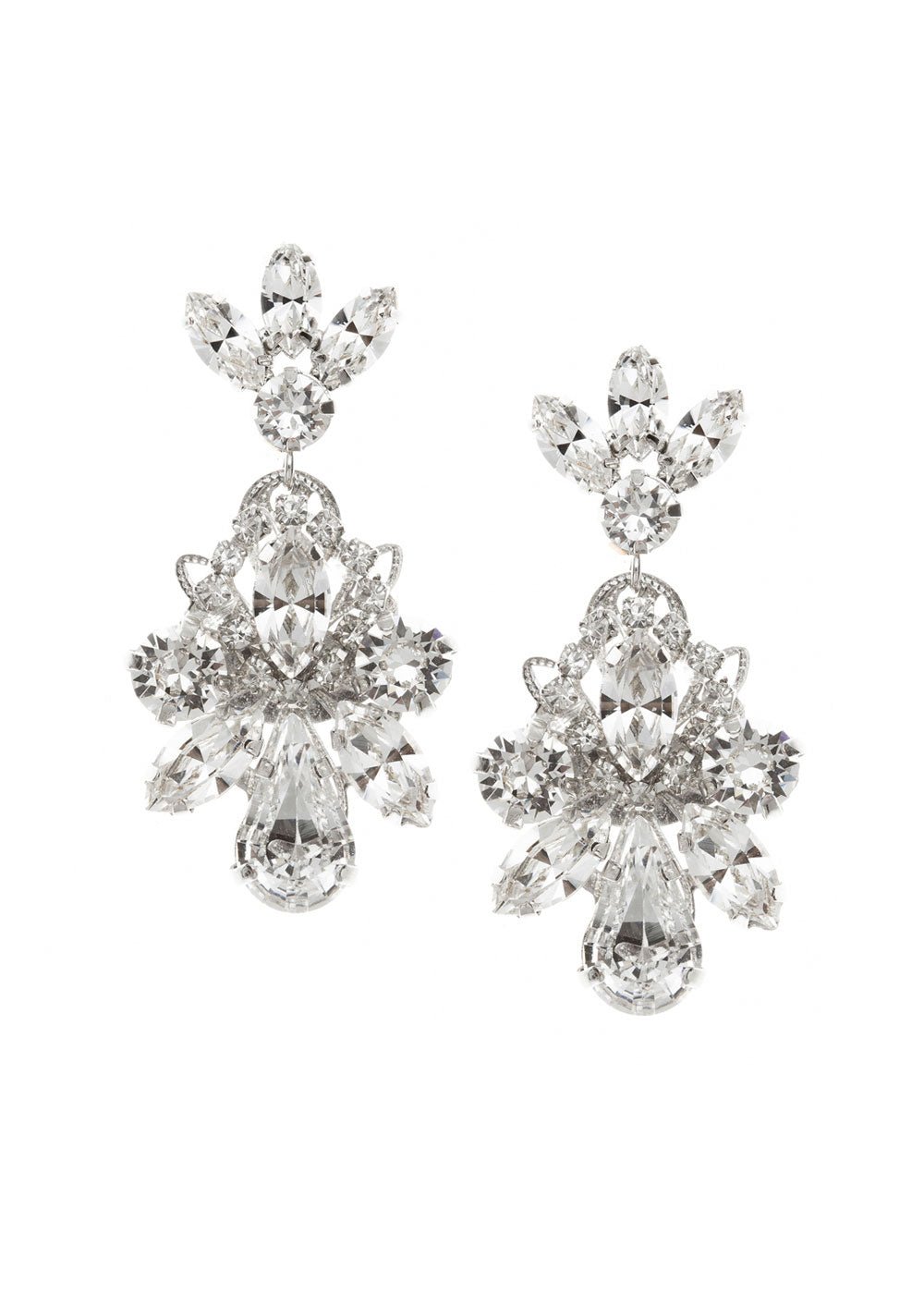 Elizabeth Bower Downton Drop Kristall Ohrringe Mattgold