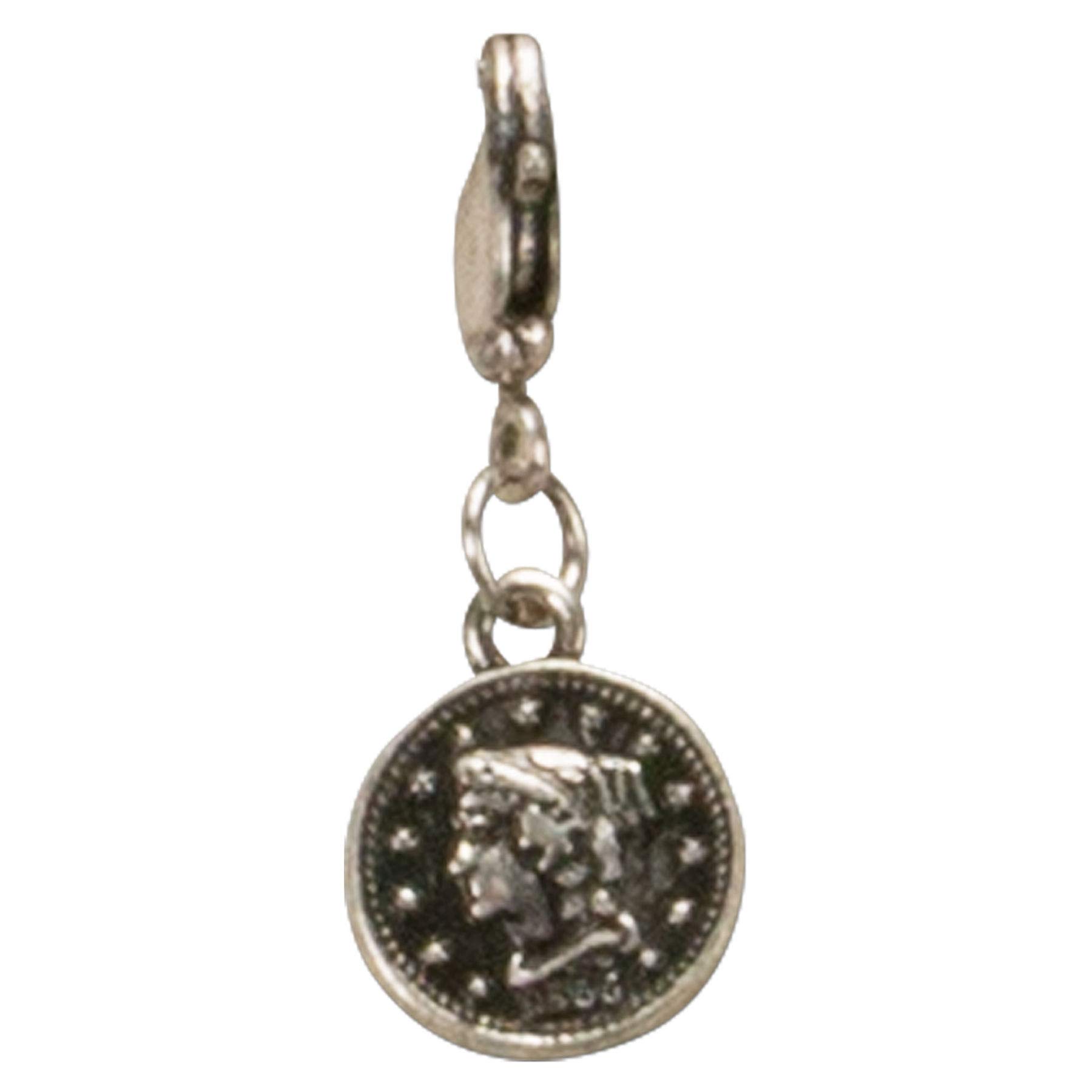 Alpenflüstern Münze Mini Anhänger Charivari Antik-Silber