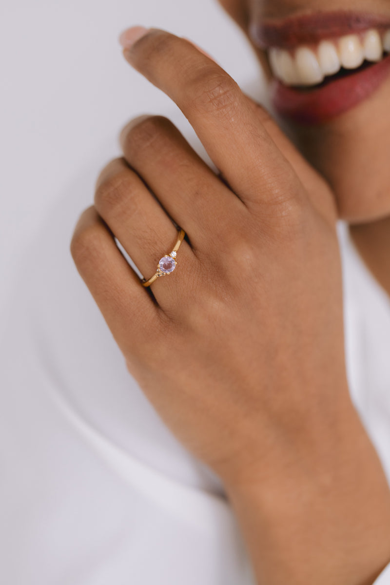 Juvelan Vienna Ring Amethyst Silber Weißtopas