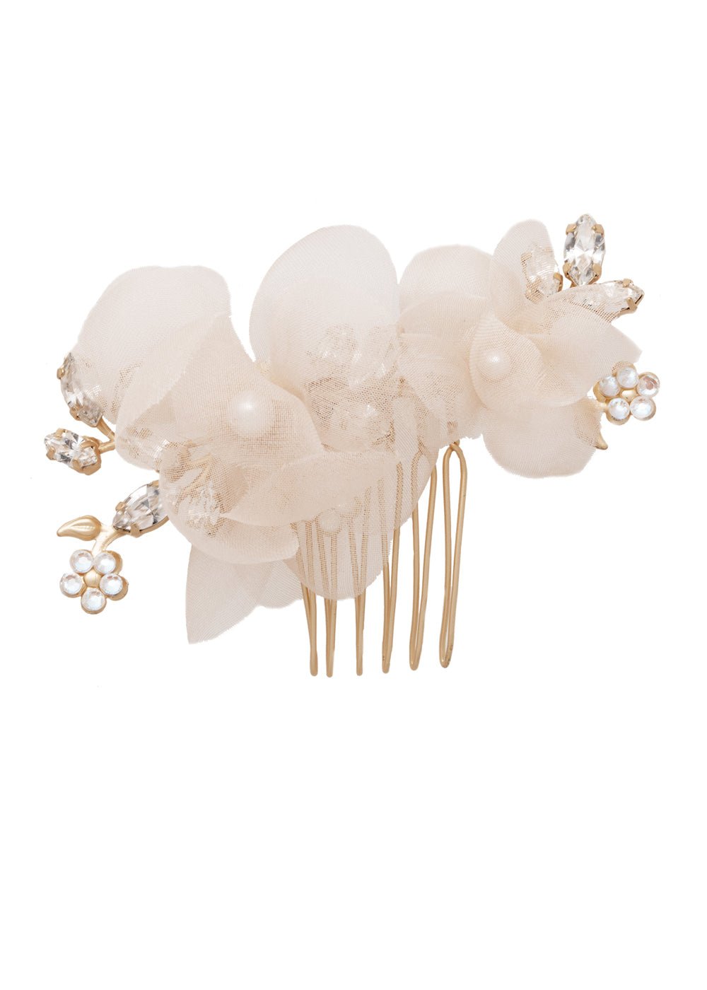 Elizabeth Bower Fabrique Small Comb Haarkamm Rhodium Ivory