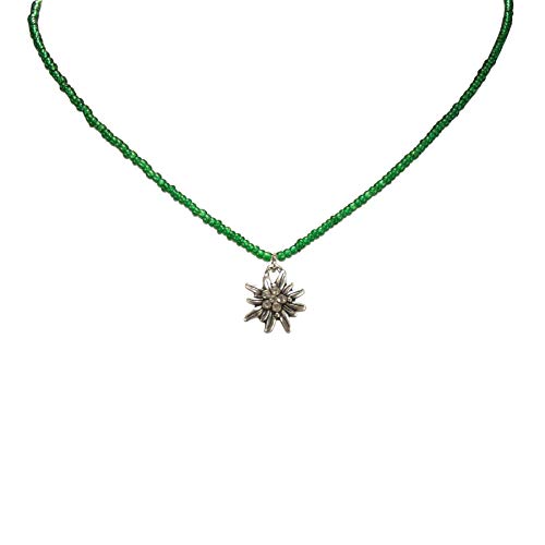 Alpenflüstern DAHEIM DHK258 Dirndlkette grün Edelweiss Perlen