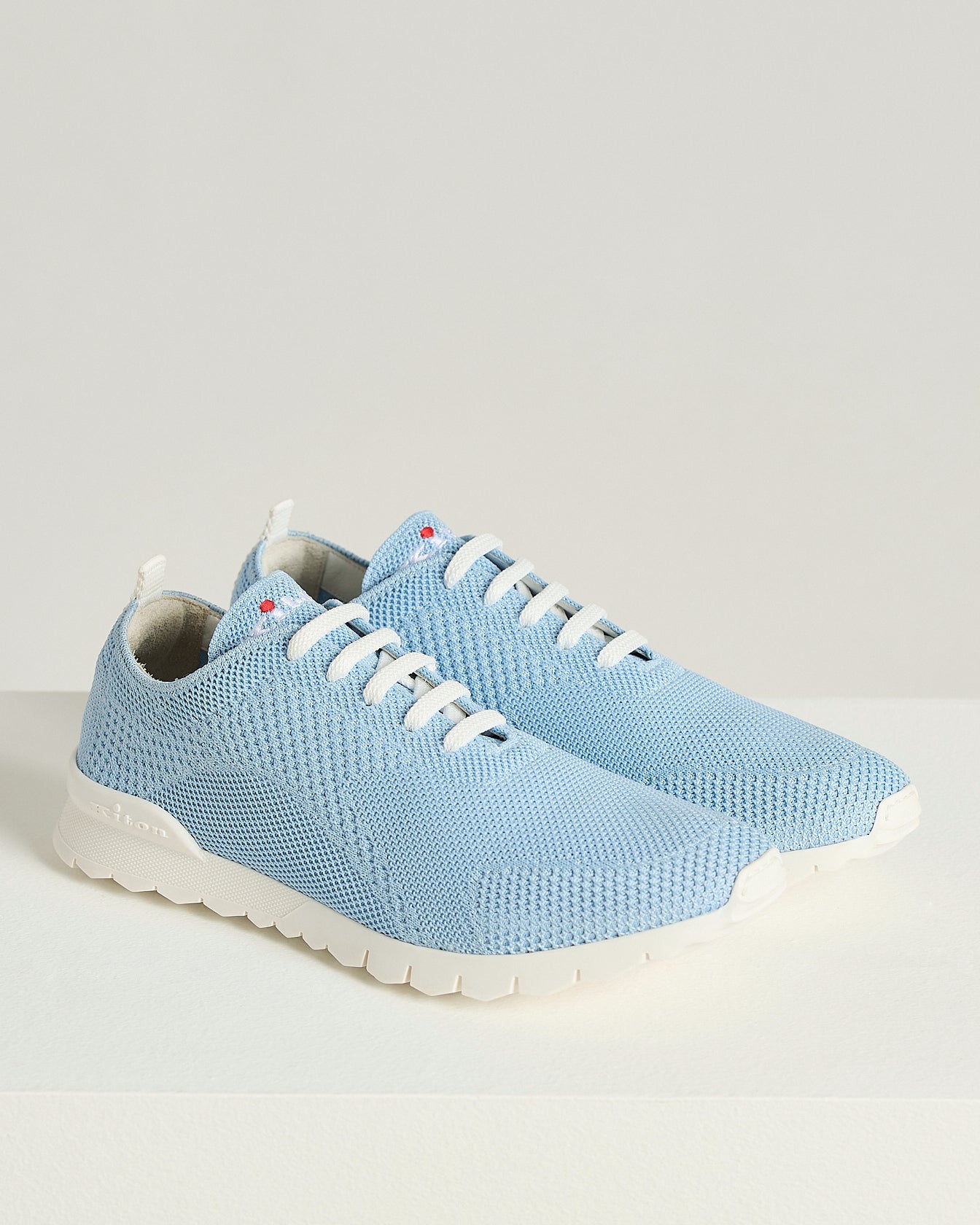Kiton Fits Sneaker Baumwolle hellblau Strick-Sneaker