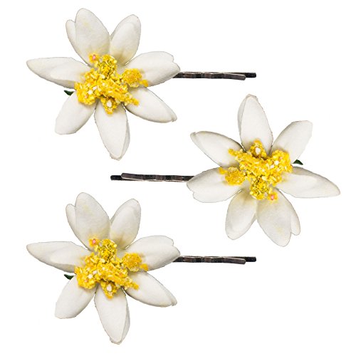 Alpenflüstern Daheim ADV104 Haarklammern Edelweiß 3er Creme